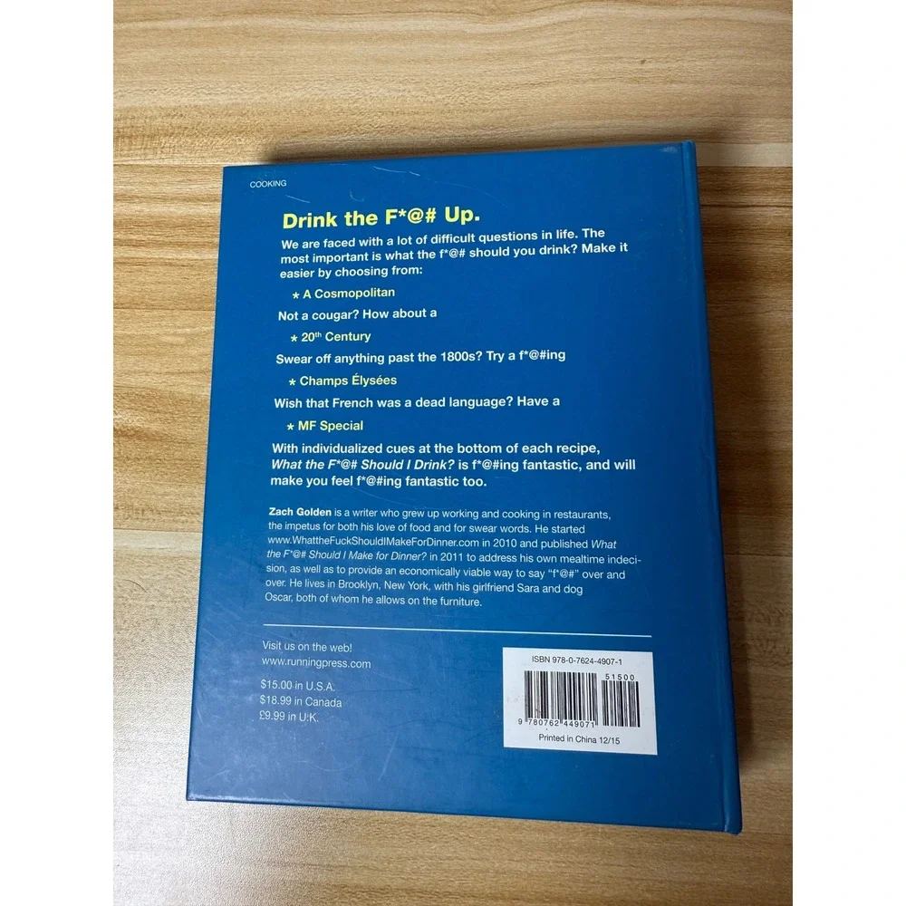 What the F*@k‎ Should I Drink? Cocktail Recipe Book Zach Golden